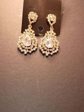 Gold and Black Feathered Rhinestone Headband